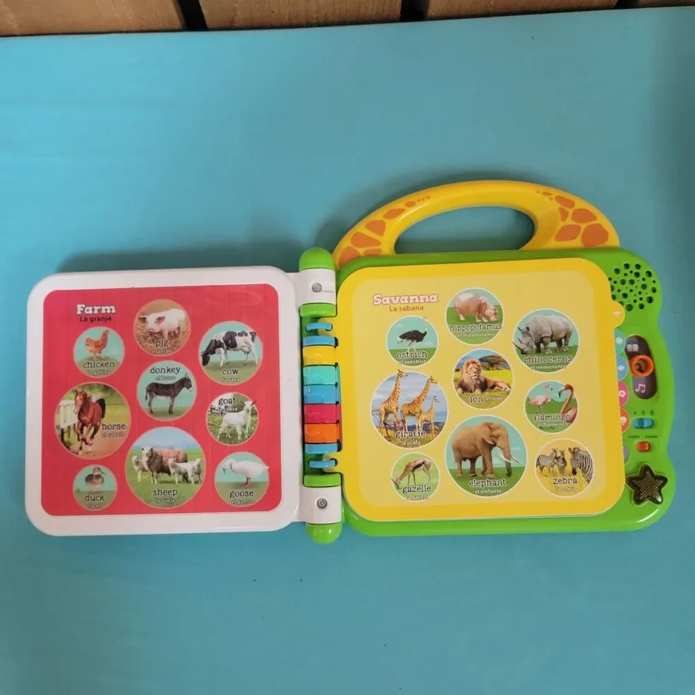 Leap Frog Learning Friends 100 Animals Book English and Spanish Works Great